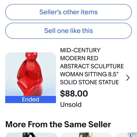 MCM Red abstract sculpture women sitting. - Picture 9 of 9